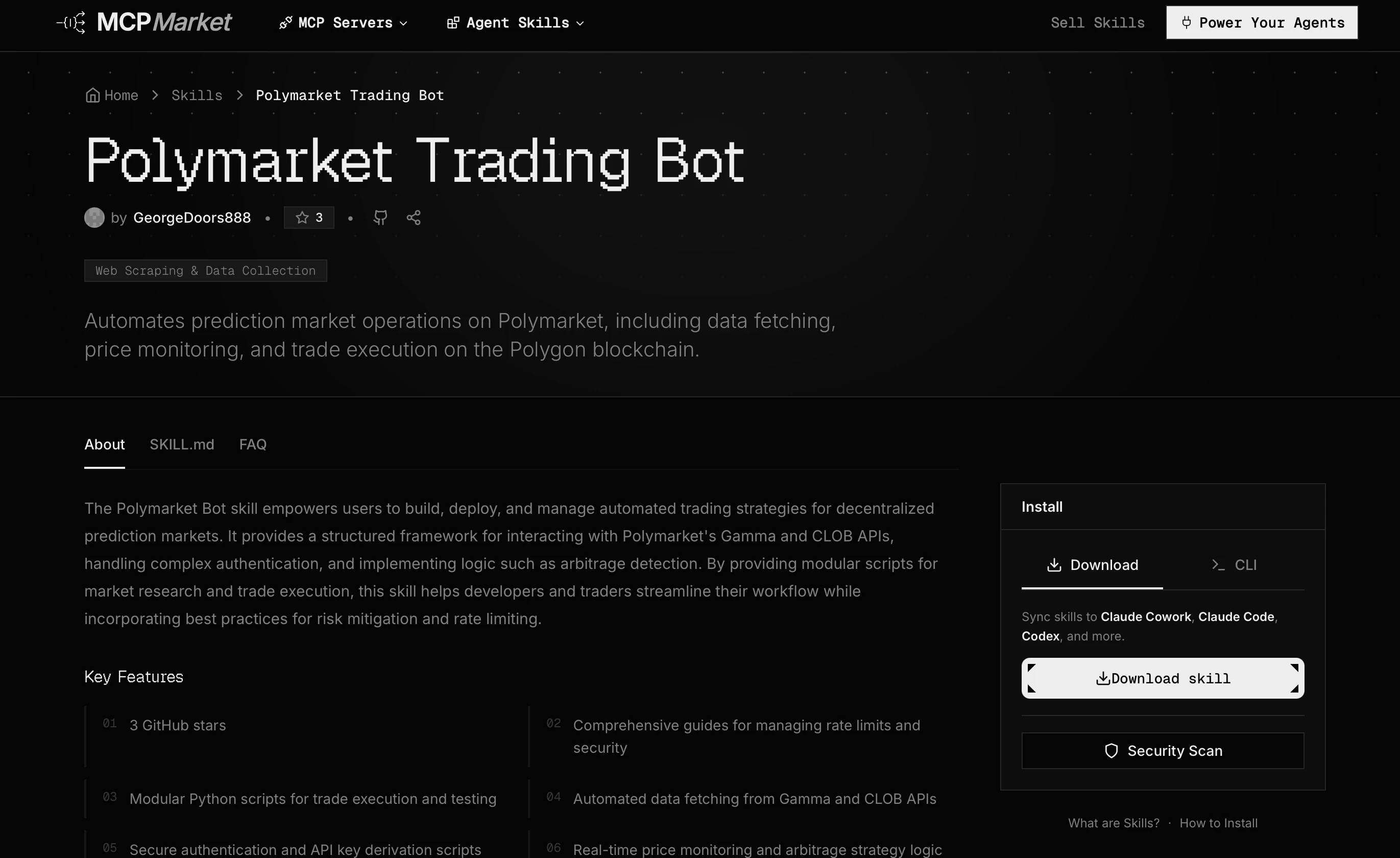 Polymarket Bot Skill preview