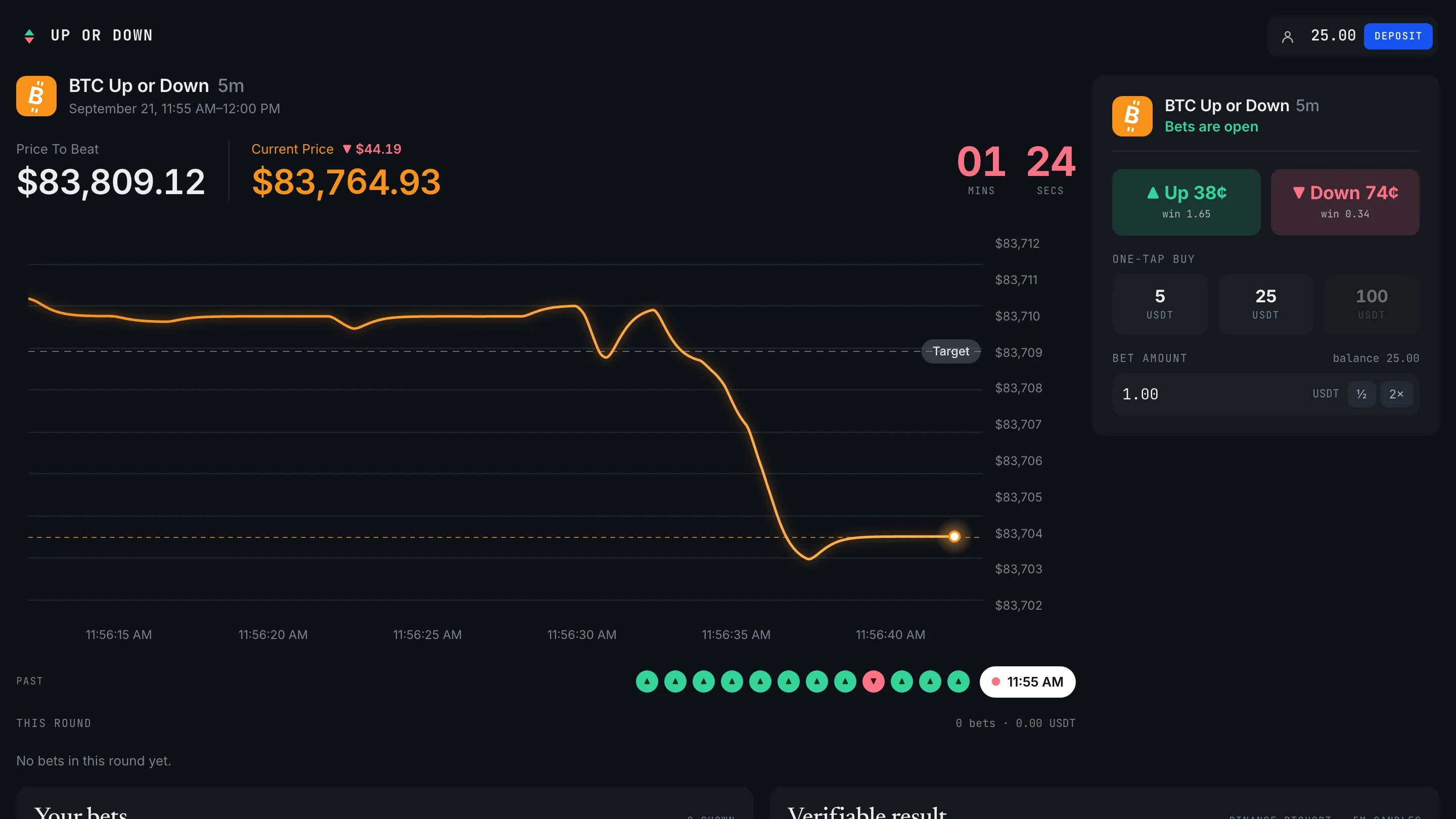 Up or Down BTC preview